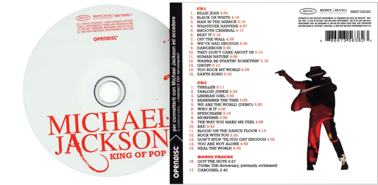 Michael Jackson — King of Pop — Opendisc — Images